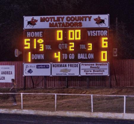 MOTLEYWINS The Motley County Matadors opened district with a win at home last week, defeating the Guthrie Jaguars 51-6. This week they get a bye, but next week they travel to Kent County to face the #2-in-the-state and District 6-1A rival Jayton Jaybirds. | COURTESY PHOTO