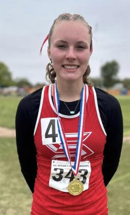 STATE-BOUND Maddie Francis of Silverton won the 300-meter hurdles at the Regional track meet last week and is Statebound. | COURTESY PHOTO