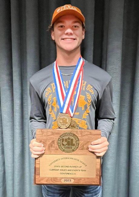 STATE HONOR Paducah's Cord Piper finished 4th in the State in UIL Current Events last week in Austin. | COURTESY PHOTO