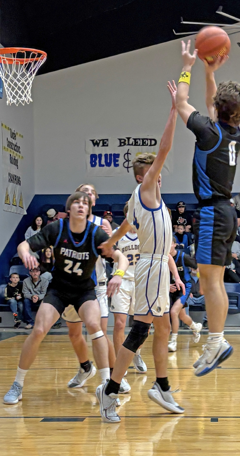 JUMPER Carson Tucker connects on a jumper against Spur while teammate Corbin Taylor blocks out. | SUE JANE SULLIVAN
