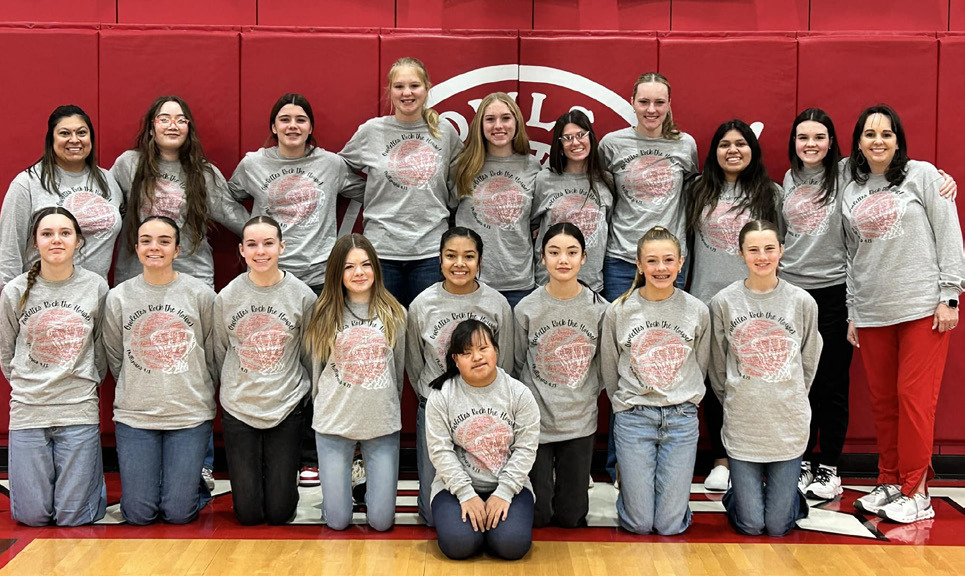 SILVERTON BASKETBALL Addison Rhoderick and the Silverton Junior High girls donated these new shirts to the girls basketball team in Silverton. | COURTESY PHOTO