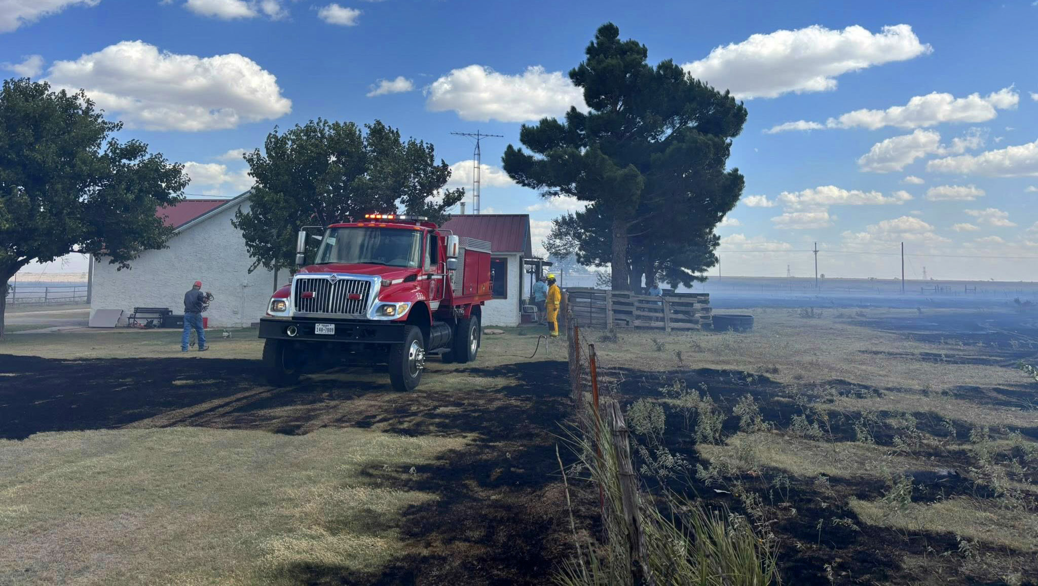 TULE FIRE THREATENS HOME The Silverton VFD, family and friends stopped what they were doing to help defend the home of Molly Forman from the blazes of the Tule Fire on Saturday, Oct 3. | COURTESY PHOTO BY MOLLY FORMAN