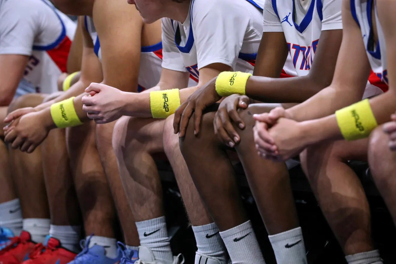 PRAYFORPAXTON TheValley Patriots dedicated their basketball season to a Patriot second-grader battling an inoperable brain tumor. | COURTESY PHOTO