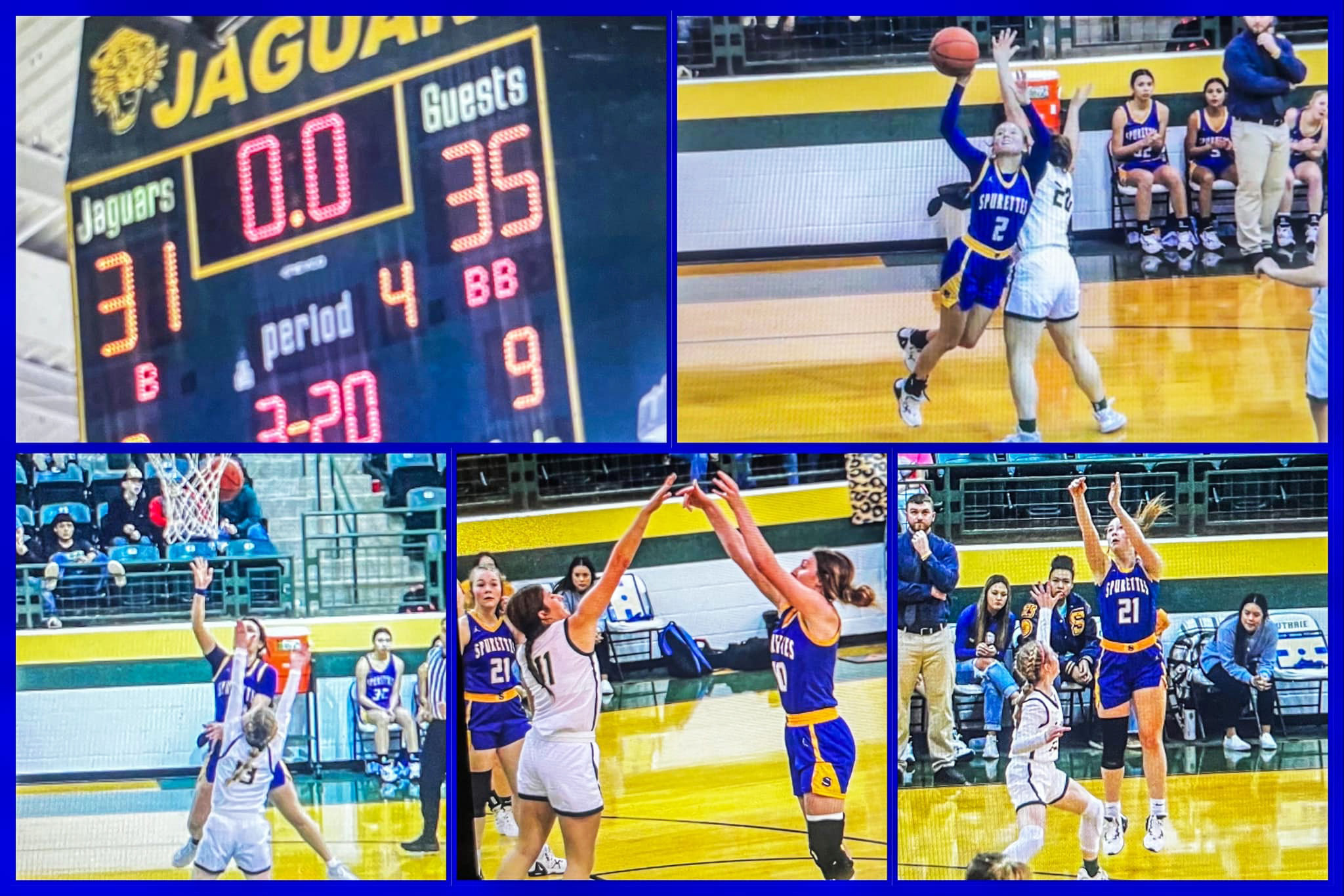 LADY JAGS The Guthrie Lady Jags varsity girls basketball team lost a close district game 35-31 to Spur Friday night at home. | COURTESY PHOTO