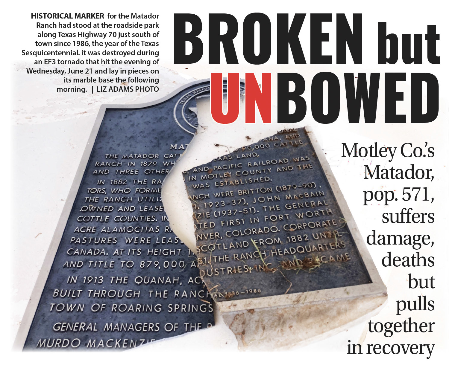 THC marker ravaged by tornado to be replaced