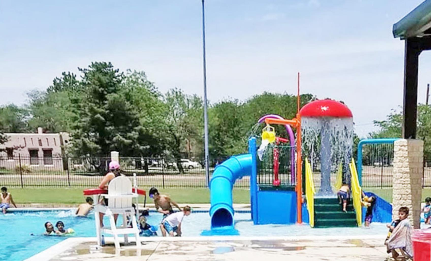 SWIMMING UNTIL SEPTEMBER The Floydada City Pool will remain open through Sunday, September 5. Families can cool off from the hot days of August at the municipal pool. The new days and hours are Tuesday through Thursday 5 to 8 p.m. and Saturday and Sunday 12 noon to 5 p.m. All parties will be scheduled on Friday and Saturday evenings. | COURTESY PHOTO