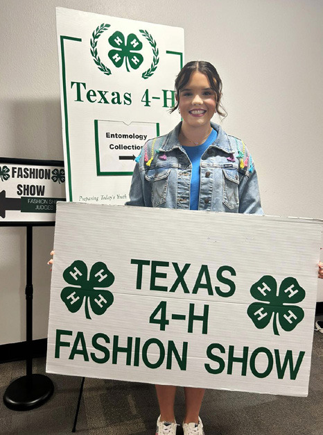 4-H ROUND UP Briscoe County’s Brynae Harrison competed in the recent 4-H Round Up Fashion Show: Natural Fibers Cotton. This category promotes all things cotton from start to finish. | COURTESY PHOTO