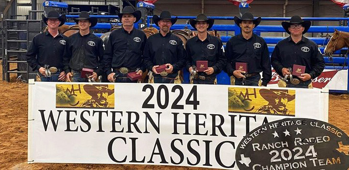 Congratulations go to the Tongue River Ranch cowboys for winning the 2024 Western Heritage Classic Ranch Rodeo in Abilene this past weekend. Team participants were Kelton Carver, Coy Crace, Justin “July” Johnson, Riggin Johnson, Hegan Lamb, Braiden Obermier and John Bubba Smith. | COURTESY PHOTO