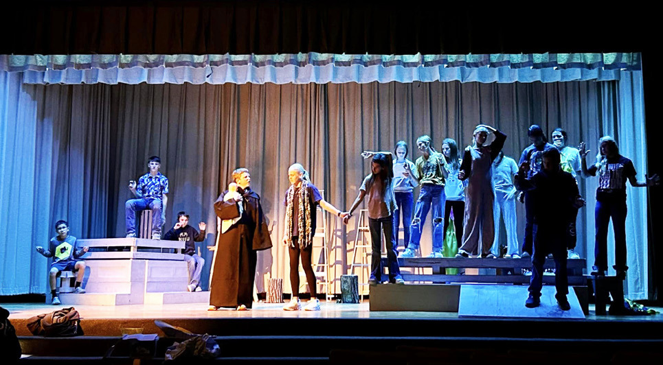 GUTHRIE FALL OAP Last week Guthrie Junior High and Guthrie High School put on their fall One Act Play performances. The Junior High students performed “The Price” and the High School performed “The Attempted Murder of Peggy Sweetwater.” Between the two shows the Junior Class meal and a cake auction were held. | COURTESY PHOTOS