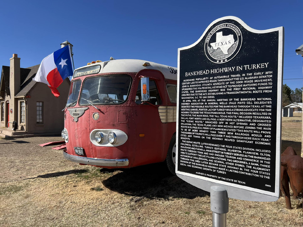THEBROADWAYOFAMERICA once brought enough tourism and commerce in the 1920s to Turkey to support numerous retail and service businesses, according to a newly installed Texas historical marker adjacent to the Phillips 66 station in turkey. | COURTESY PHOTO