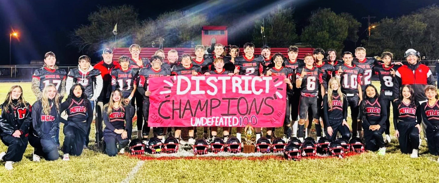 PLAYOFF BOUND The Motley County Matadors defeated the McLean Tigers 58-38 last week to clinch the District title. They will face Miami Friday night in Groom for the bi-district playoff. | MOTLEY COUNTY YEARBOOK PHOTO