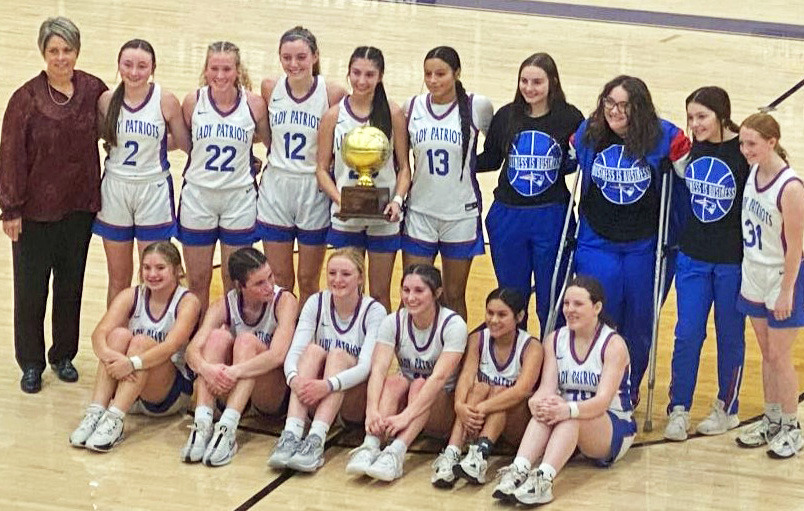 VALLEY VICTORY The No. 1-ranked Valley Lady Patriots opened the Class 1A playoffs with a 69-18 win against Miami in Panhandle. Trinity Schlueter turned in a game-high 23 points. | COURTESY PHOTO