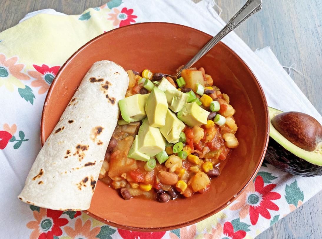 GOSH, IT’S GOULASH! A vegetable base makes this hearty concoction a rich, spicy main dish for the summertime table. | ANGELINA LARUE PHOTO