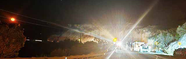 LATE NIGHT BUTTER TRUCK FIASCO played out in Briscoe County as several agencies worked for ten hours to clear the wreckage from “256 Cap” east of Silverton Wednesday night. | JEFF SMITH, BRISCOE COUNTY TxDOT SUPERVISOR