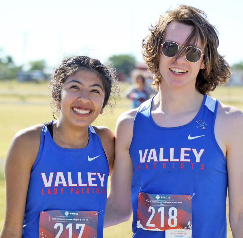 VALLEY REGIONAL QUALIFIERS Jessica Solis and Cash Cruse advanced to the regional cross country meet last week when they competed at District XC. They will compete Tuesday, Oct. 25, at Mae Simmons Park in Lubbock. | COURTESY PHOTO