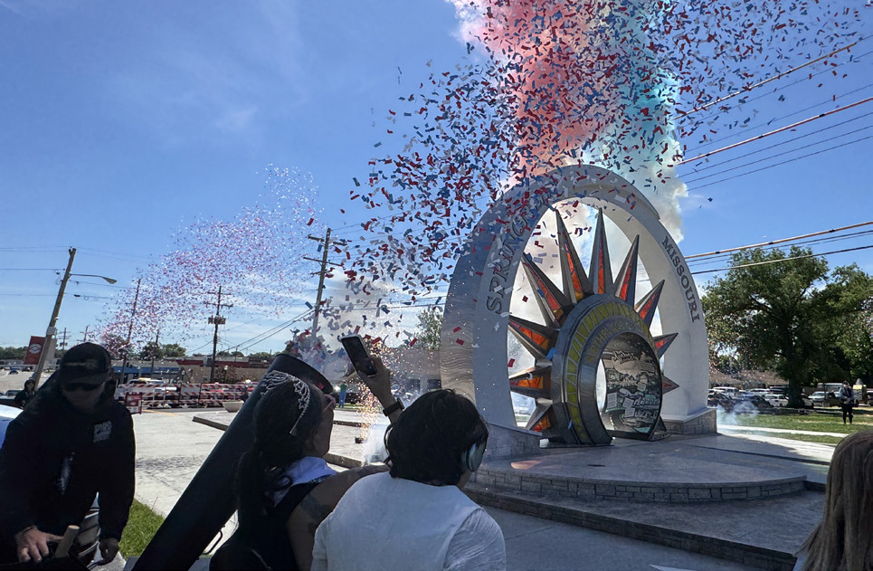 QUEEN’S GATE in Springfield, the newly dedicated monument to the Birthplace of Route 66, provides a new photo op in the“Queen City of the Ozarks,” third-largest city in Missouri and home to a wide array of dining experiences.