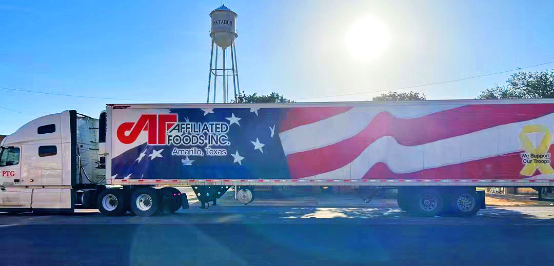 A WELCOME SIGHT along Matador’s Main Street recently was the Affilated Foods initial delivery of stock for Paul’s Family Market.