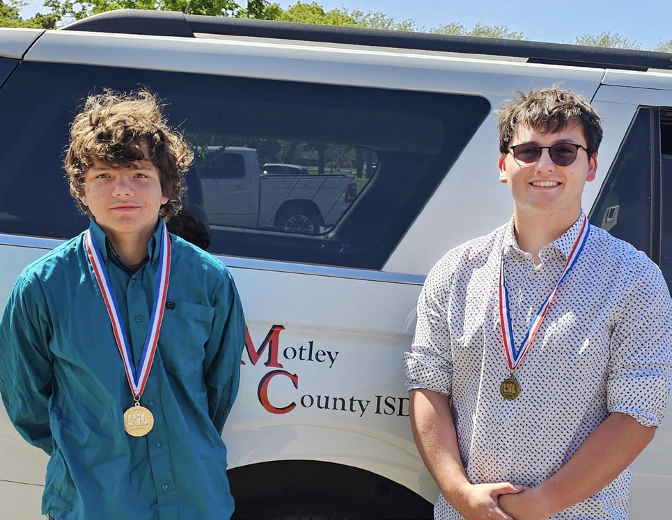 UIL HONORS Congratulations go to Taylor Halsell, a senior on his 5th place finish in Prose Interpretation and Bradyn Rose, a sophomore, for his 1st place in Physics. Bradyn has qualified to compete at the state competition in Austin in May. | COURTESY PHOTO