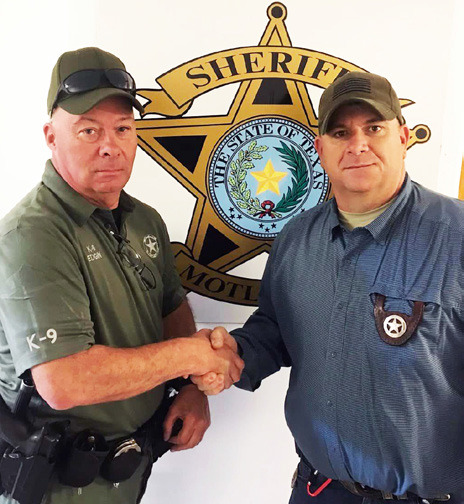 MOTLEY RESERVE DEPUTY Motley County has hired a new reserve deputy in the Sheriff’s Office. W. Egen (left) is a K-9 officer. | COURTESY PHOTO