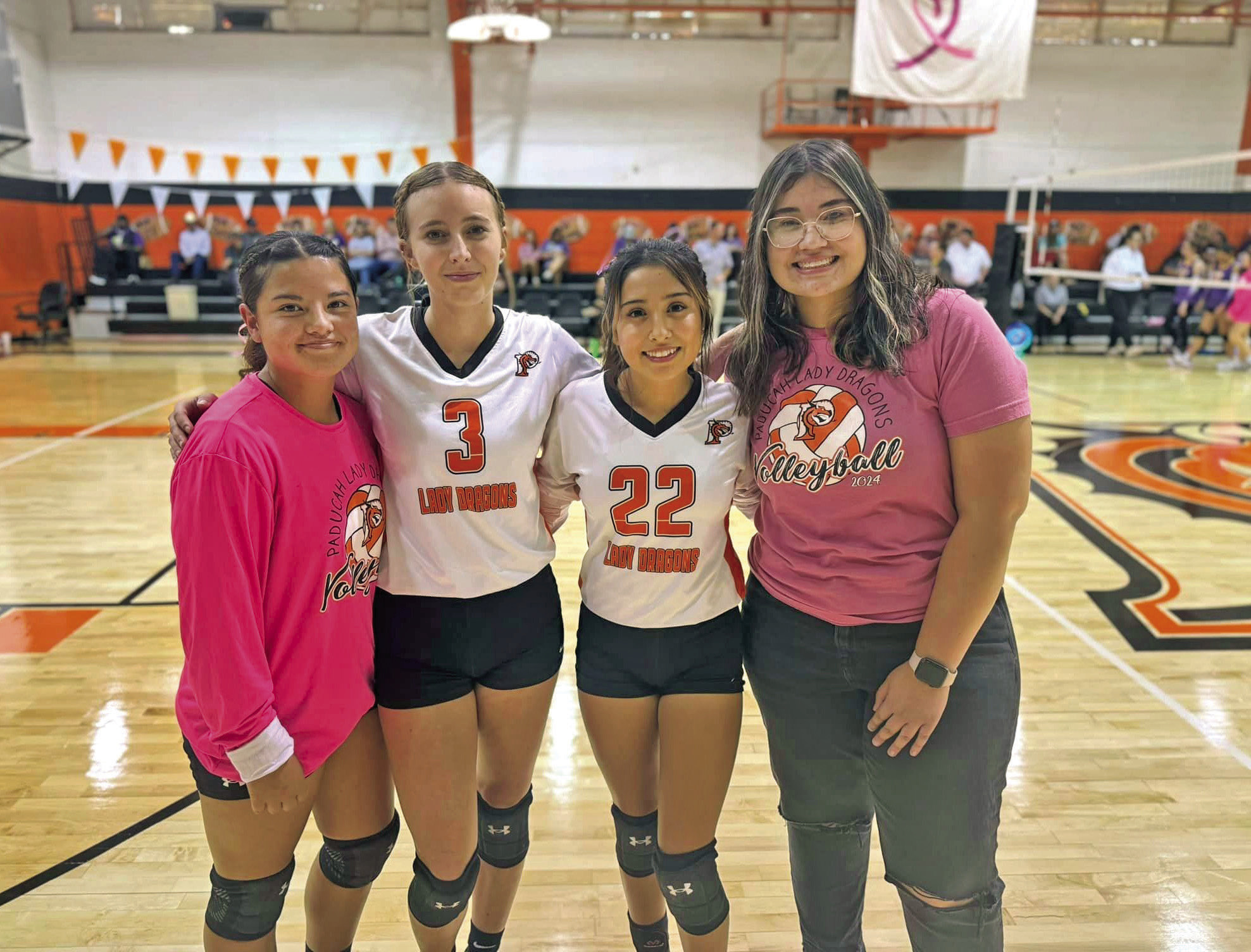 Paducah celebrated Senior Night last week for their volleyball Lady Dragons. Congratulations went to Natalie Mejia, Kennedi Criswell, Paige Gonzales and Maria Ramirez. | COURTESY PHOTO