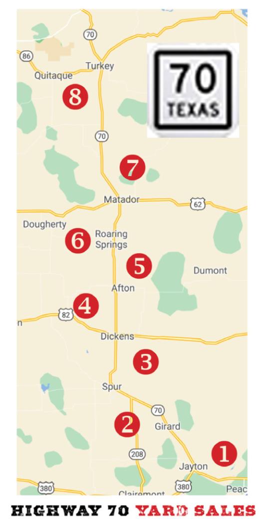 Organizers expect at least 30 yard sales along Highway 70 Saturday