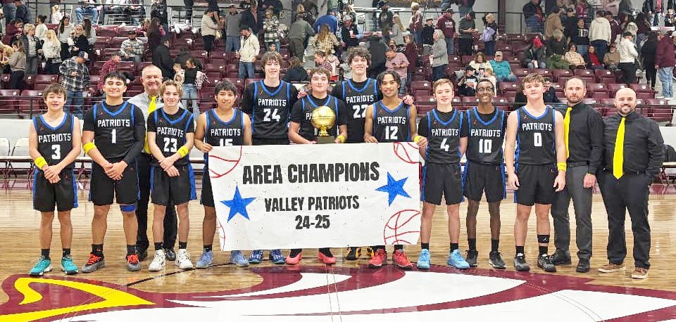 AWAITING REGIONAL SCORE TUESDAY The Valley Patriots took a hard-won victory over Klondike last Friday night and faced Happy at press time Tuesday. | COURTESY PHOTOS