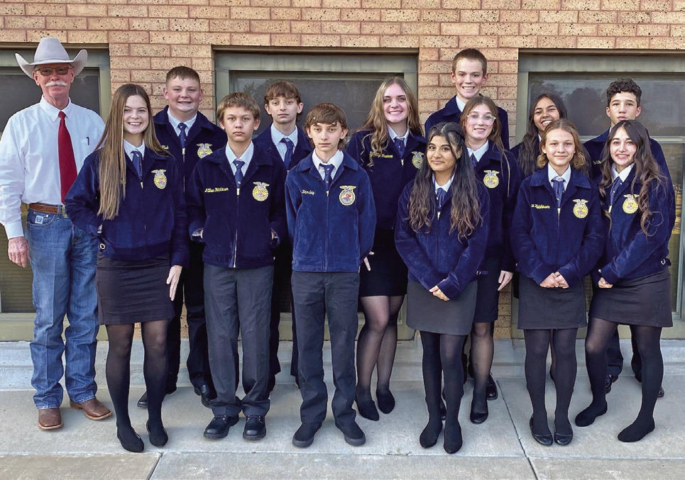 MOTLEY FFA Congratulations to the FFA Greenhand Chapter Conducting team for winning 1st place in District competition and qualifying for Area contest. Leyla Quilimaco placed 4th in Creed Speaking out of 17, and the Senior Quiz team placed 4th out of 18 teams. | COURTESY PHOTO