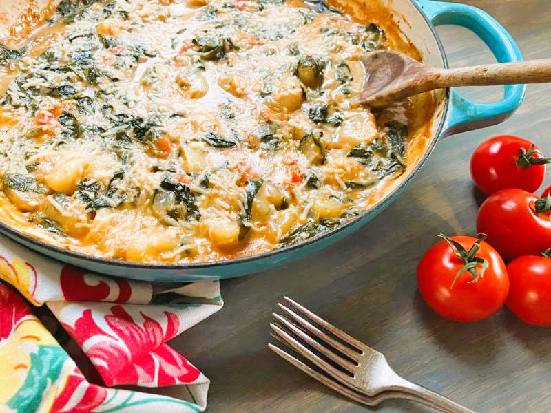 NICEGNOCCI This hearty-and-healthy casserole can be made with homemade or store-bought gnocci (a pasta-like, filled dumpling, for those who haven’t yet tried this Italian favorite). | ANGELINA LaRUE PHOTO