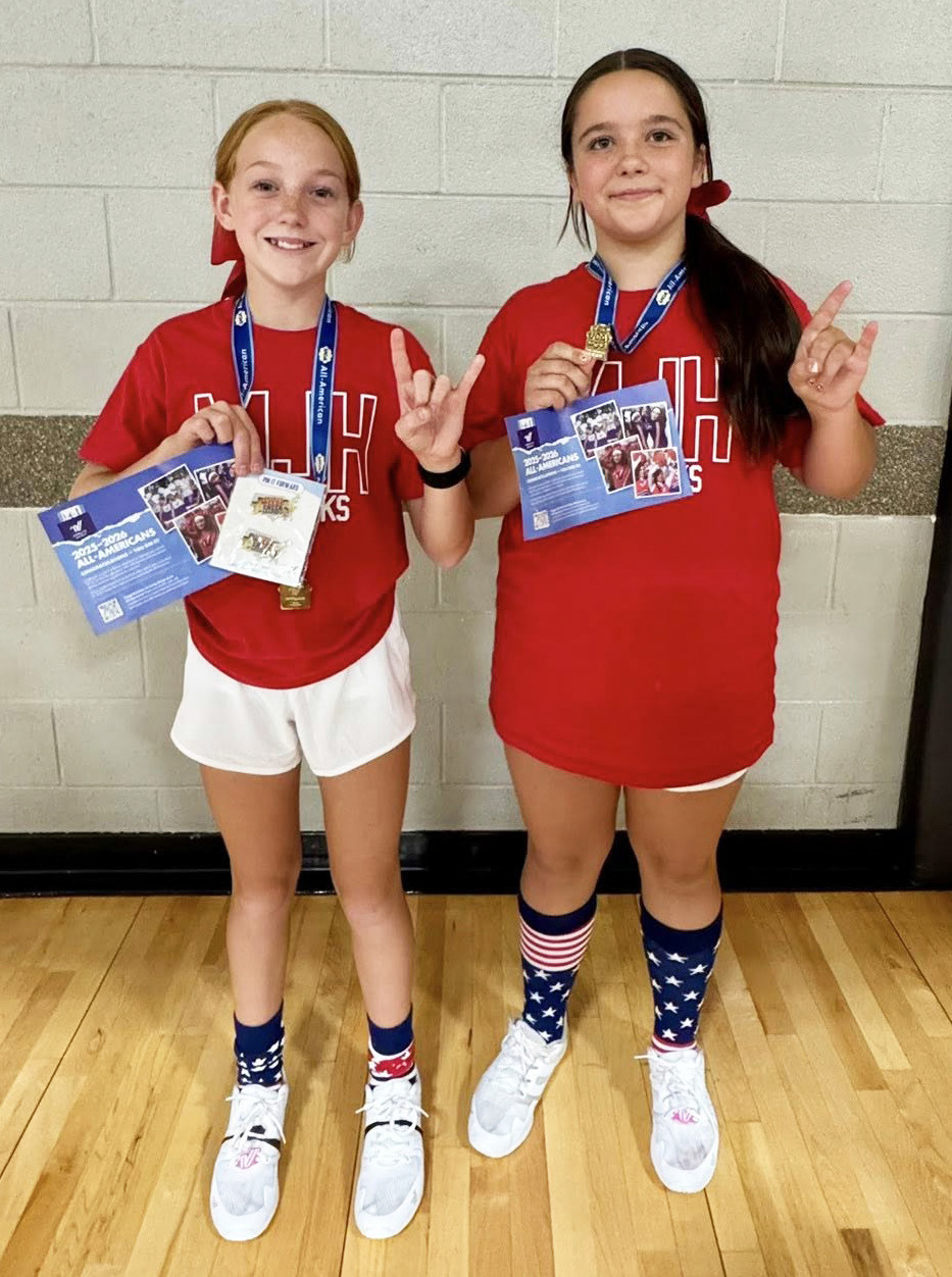 ALLAMERICANS Two Motley County Maverick cheerleaders made theAll-AmericanTeamattheUCACheerleadingcampatTexasTech on July 9. | COURTESY PHOTO