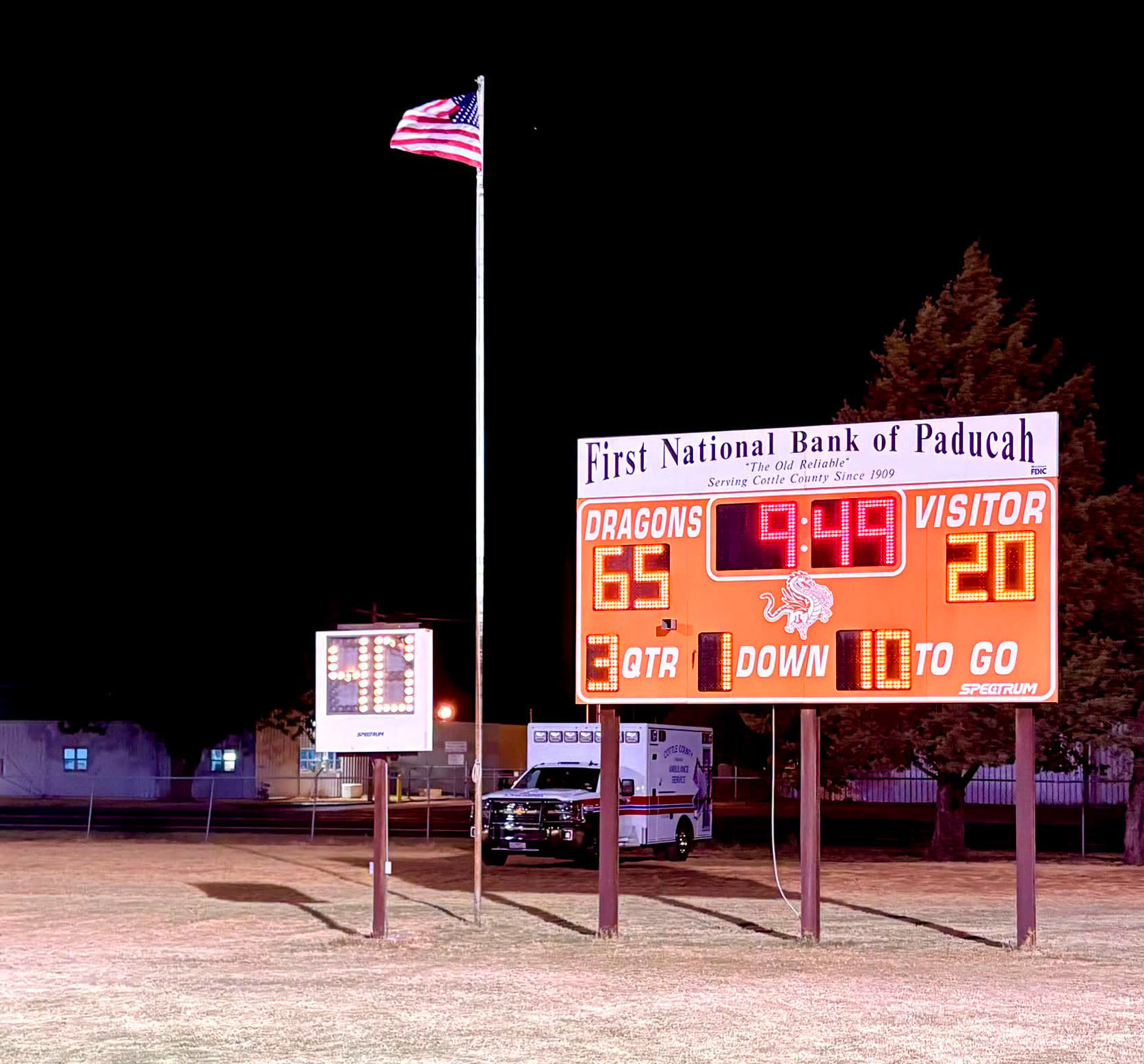 PADUCAH WINS On Friday night the Paducah Dragons tamed the Roby Lions with a 65–20 win in their first home game. | COURTESY PHOTO