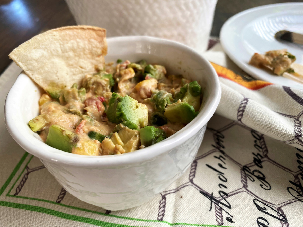 HEALTHY HEAT This plant-based queso dip’s heat comes from chiles and red spices, but its creaminess comes from blended cashews. | ANGELINA LaRUE PHOTO
