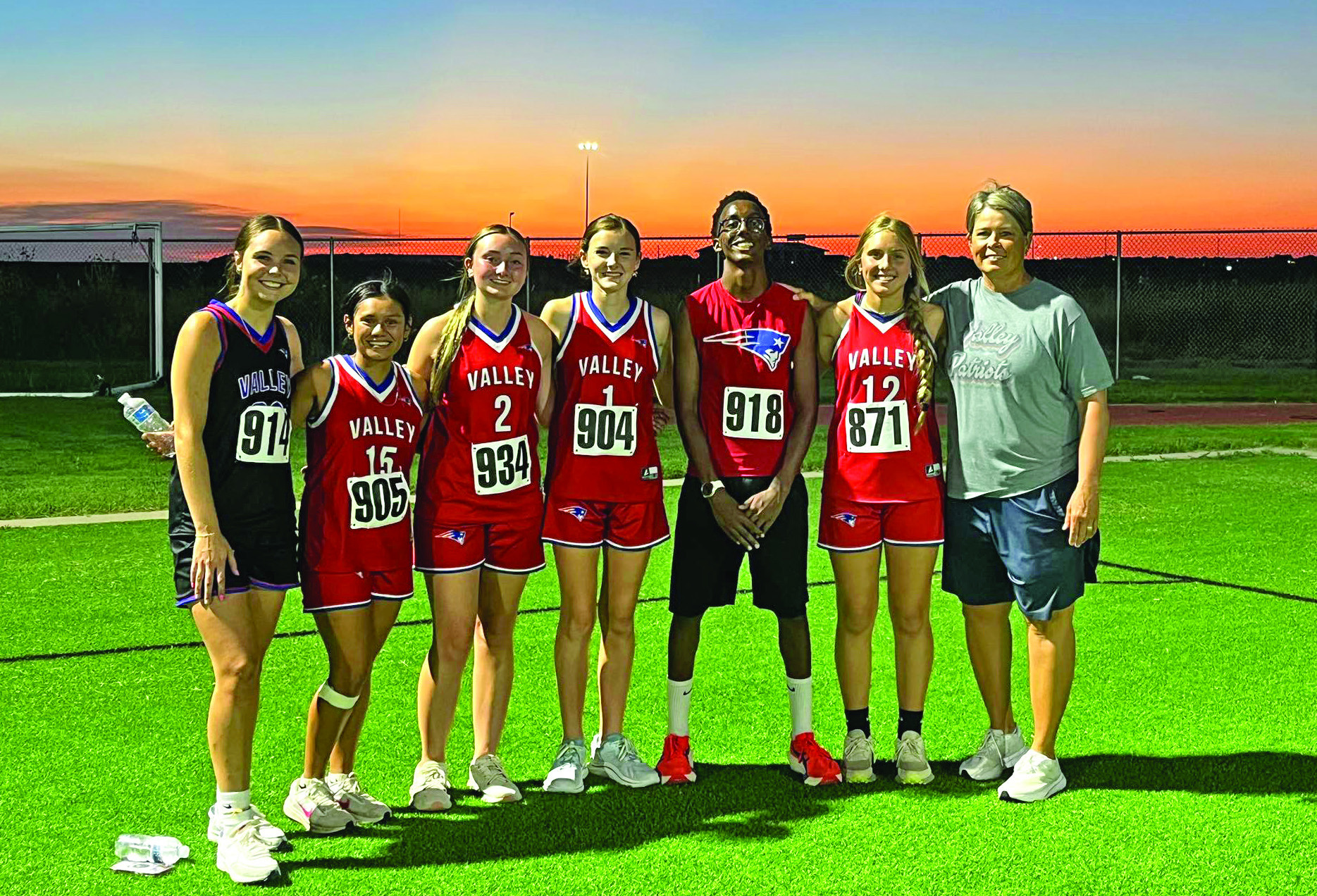 TWO PATRIOTS TOP TEN Micah Ferrel and Paisley Cruse placed in the top ten during the WTAMU Twilight Run, the first cross country meet of the year, on Friday, Aug. 22. | COURTESY PHOTO