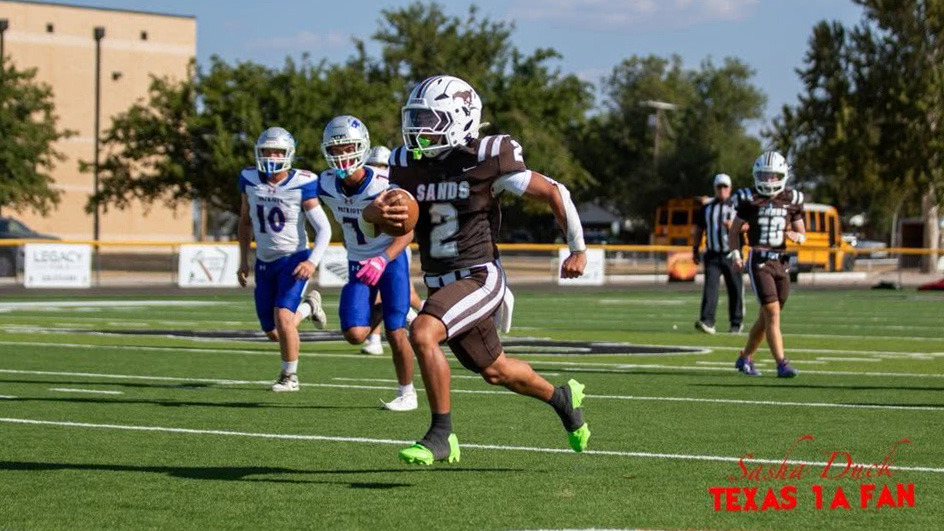 TheValleyPatriots fell to the Sands Mustangs 124 to 74 in a high-scoring game Saturday night, Aug. 29, at the 23rd Annual Jayton Gridiron Classic. | TEXAS 1A FAN