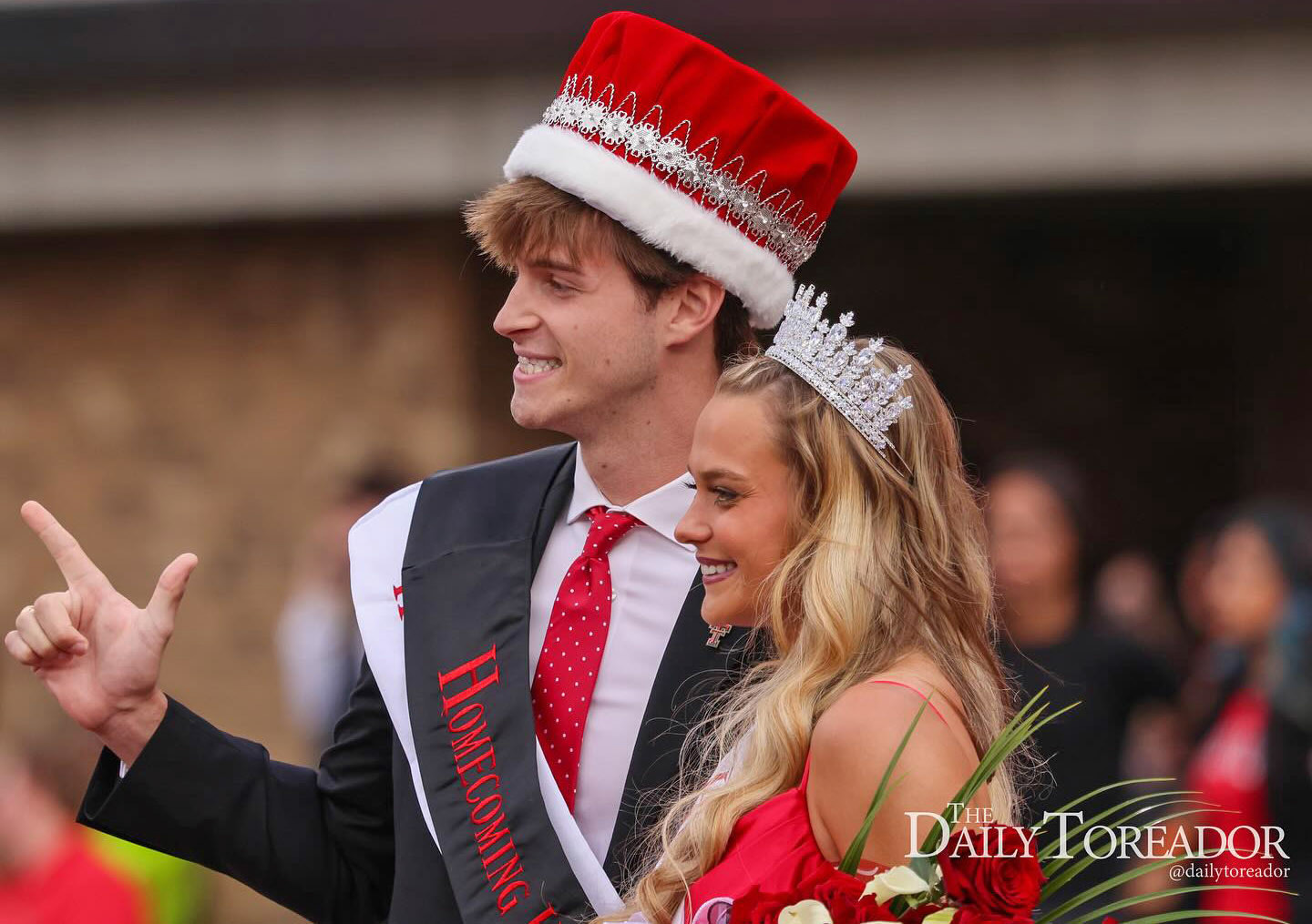 Texas Tech announced its 2024 Homecoming King Tate Hutchinson, of Sigma Chi, and Queen McKeely Underwood, of Kappa Kappa Gamma, during halftime of the matchup between Tech and Baylor Saturday. Hutchinson is a graduate of Paducah High School. | DAILY TOREADOR PHOTO