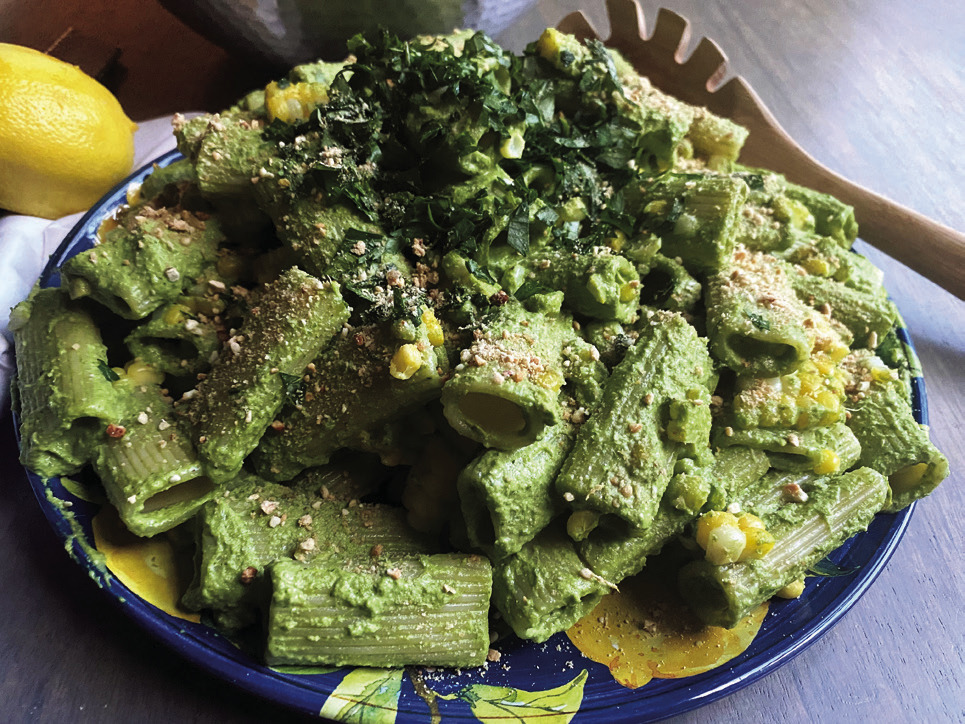 Creamy Pesto Pasta with Fresh Corn