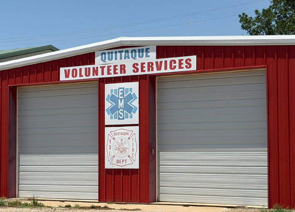 Quitaque city manager Randy Farley accepted a $10,000 gift from the 100 Club of theTexas Panhandle and the Amarillo Area Foundation last week to benefit the Quitaque Volunteer Fire Department. | COURTESY PHOTOS
