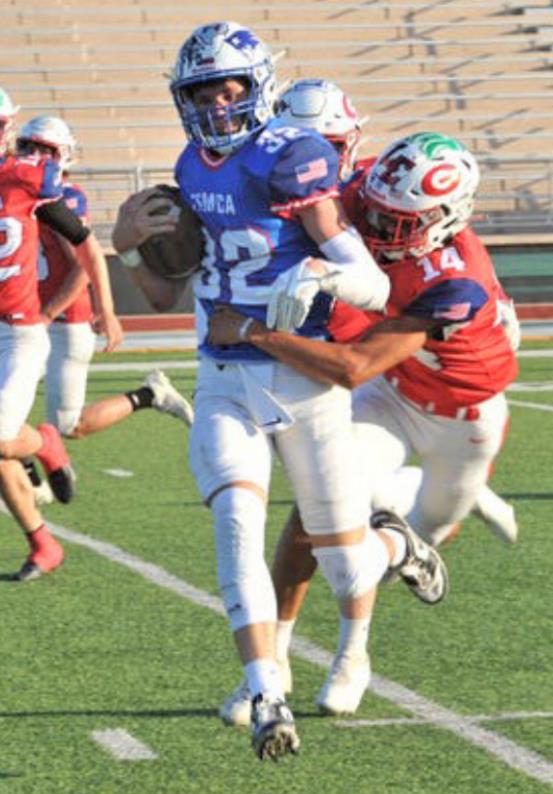 ALL STAR MVP Valley’s Jaxon Edwards finished his high school football career Friday night in Iowa Park with an offensive performance at the TSMCA All-Star game that earned him the Offensive MVP Award. | COURTESY PHOTO