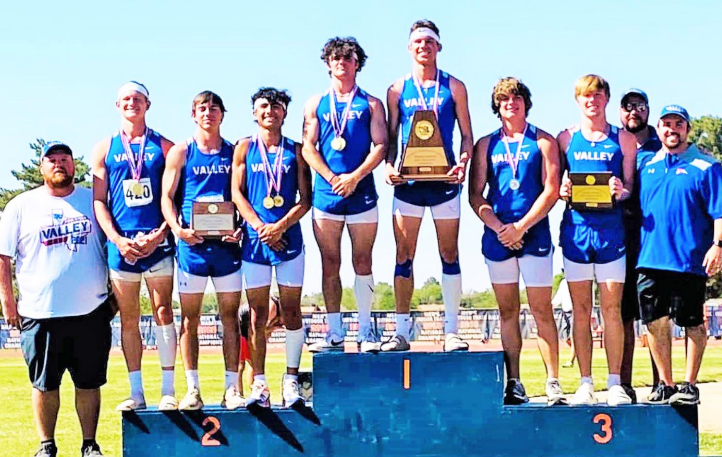 REGIONAL CHAMPIONS The Valley boys track team won the Regional Track Meet at South Plains College in Levelland with the most points of any boys track team at the event. | COURTESY PHOTO