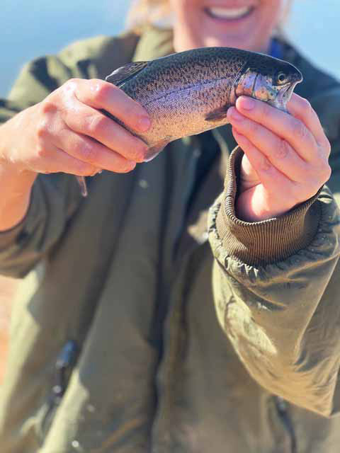 RAINBOW TROUT FISHING has been bolstered at Caprock Canyon’s Lake Theo as TPWD released 1,800 fish last week.