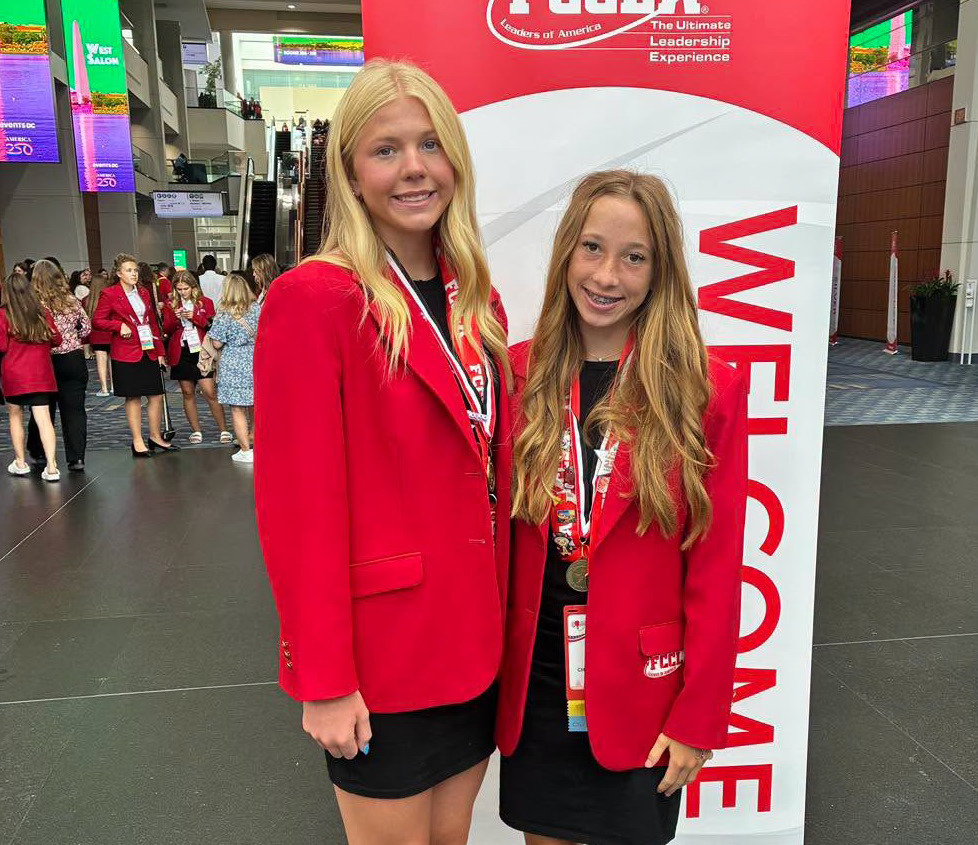NATIONAL HONOR Guthrie’s Jewel Johnson and Hallie Irons earned a silver medal at the national FCCLA conference last week in Washingtpn, D.C. | COURTESY PHOTO