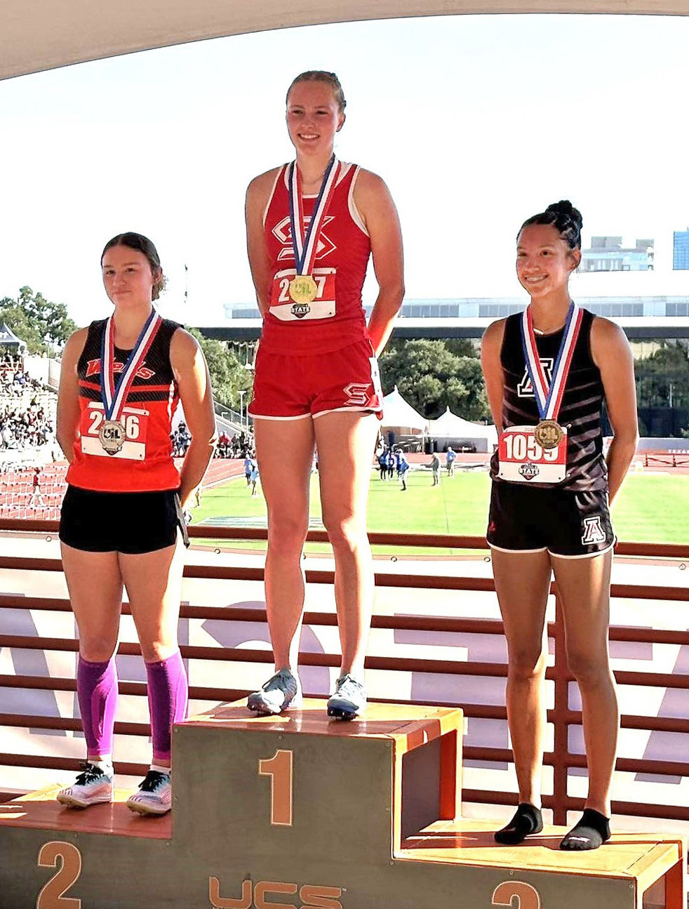 Silverton’s Maddie Francis, the school's only State-qualifying athlete this year, took 1st place in the girls 100m hurdles with a time of 14.79. Francis’s solo performance in three events was sufficient to gain the school 4th place overall in Conference 1A. MORE STATE TRACK &amp; FIELD RESULTS, PAGES 4, 5, 6 | PRESS PASS SPORTS