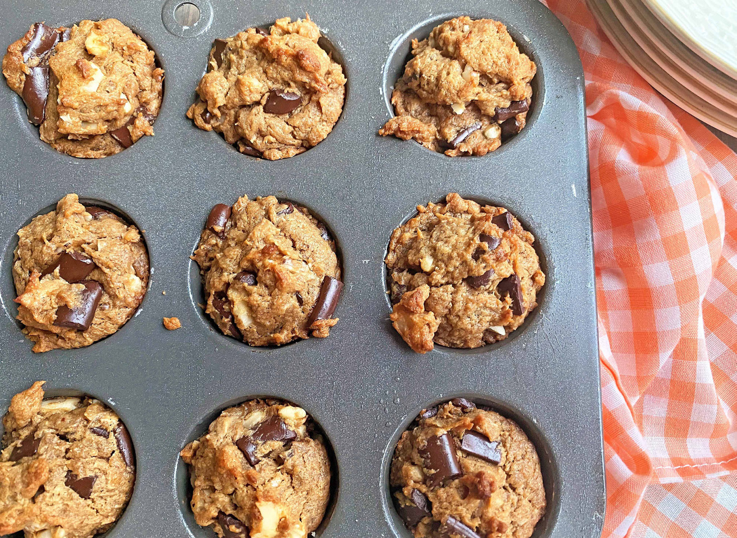 Chunky banana mini muffins