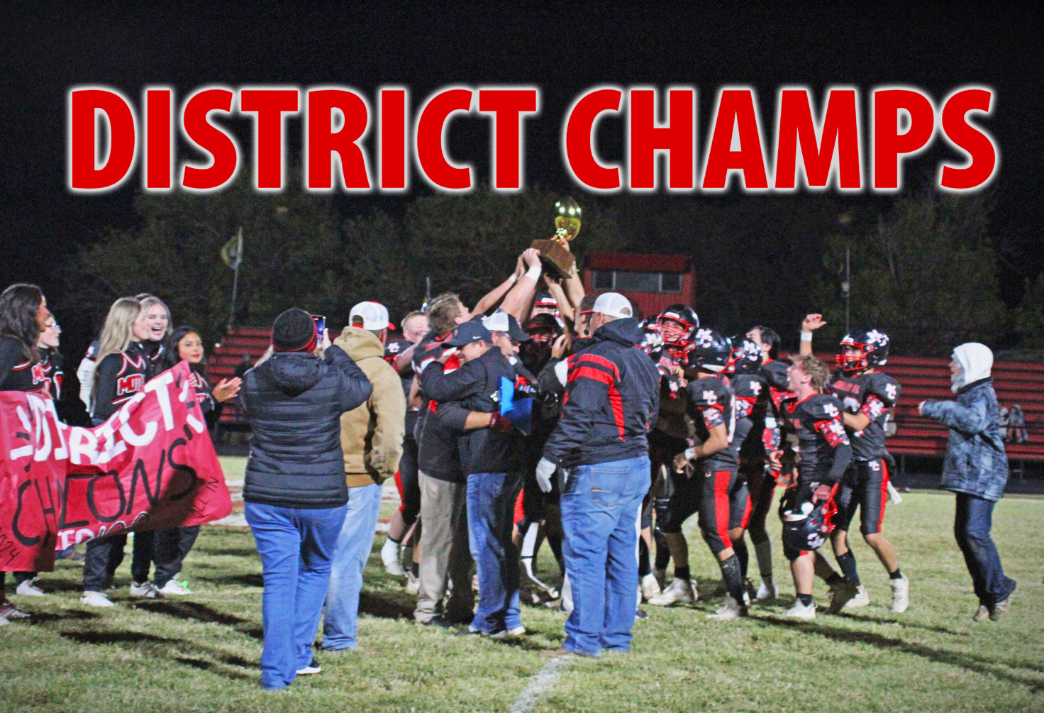 VICTORY Motley County defeated the McLeanTigers 58-38 at home last week to win the district title for the Matadors. The win also completed an undefeated regular season for Motley County at 10-0 overall and 4-0 in district play. Motley County will face Miami Friday night in Groom at 8 p.m. for the bi-district playoff. Across Caprock Country Valley and Paducah also scored playoff bids; see more details on high school football on pages 5-6. | MATADOR YEARBOOK PHOTO