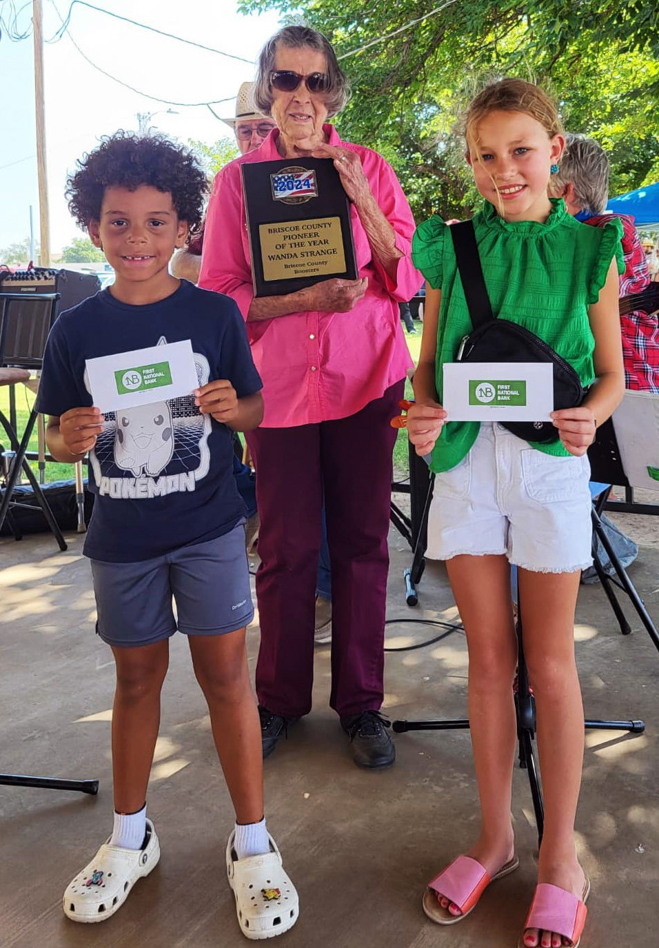 Pioneer of the Year Wanda Strange was featured in the parade and recognized with a plaque, and the parade favorites were the birthday golf cart and the Briscoe County 4-H float. | COURTESY PHOTOS