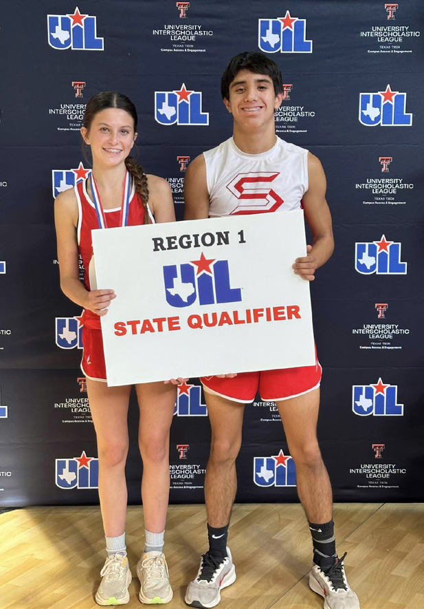 Qualifying for State cross country at last week’s Regionals in Lubbock were Silverton’s Melody Rampley and Haygen Lopez. Rampley earned a bronze medal with a third place finishing time of 12:53.3 and Lopez finished in the top 10 with 18:36.3 to qualify. The UIL Class 1Aboysandgirlsstate cross country meet is set for Saturday, Nov. 2, at Old Settlers Park in Round Rock. | COURTESY PHOTO