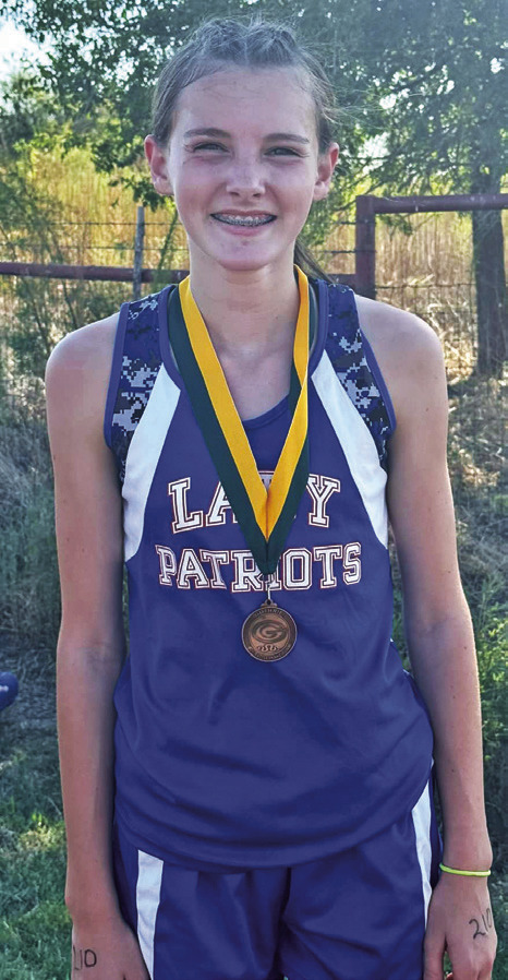 Paisley Cruse won a 10th-place medal in junior high cross country at the Guthrie XC meet last week. | COURTESY PHOTO