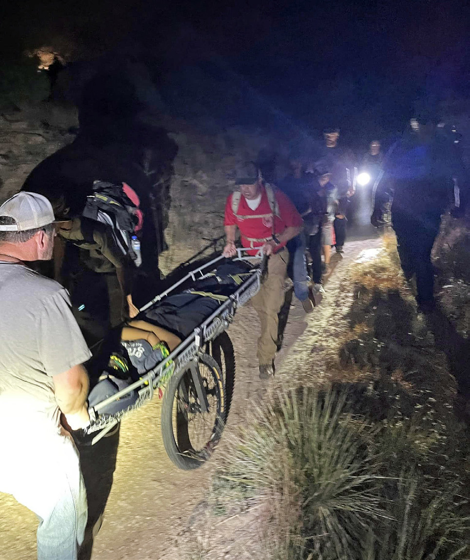 PARK HIKERS RESCUED Five hikers were brought out from the steep Haynes Ridge trail at Caprock Canyons State Park after dark Saturday. | COURTESY PHOTOS