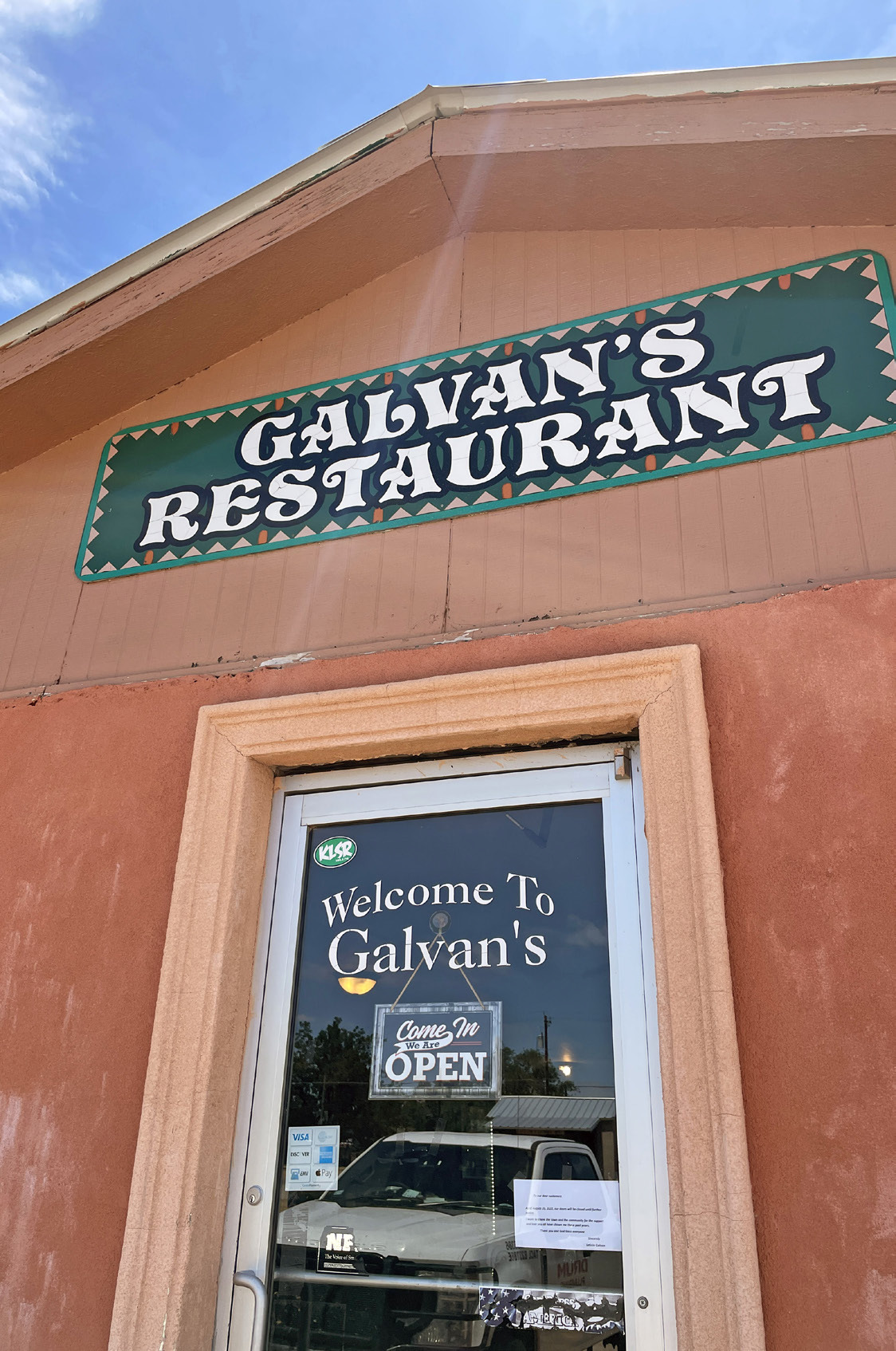GOOD-BYE TO GALVAN’S Or at least “Adios” for now—last week Leticia Galvan, owner of Galvan’s Restaurant in Turkey closed the doors of her popular Mexican restaurant. Galvan, who plans to take a job in Mission,Texas, closer to her family, said she is leaving the possibility open of returning and reopening in the future. | CAPROCK COURIER
