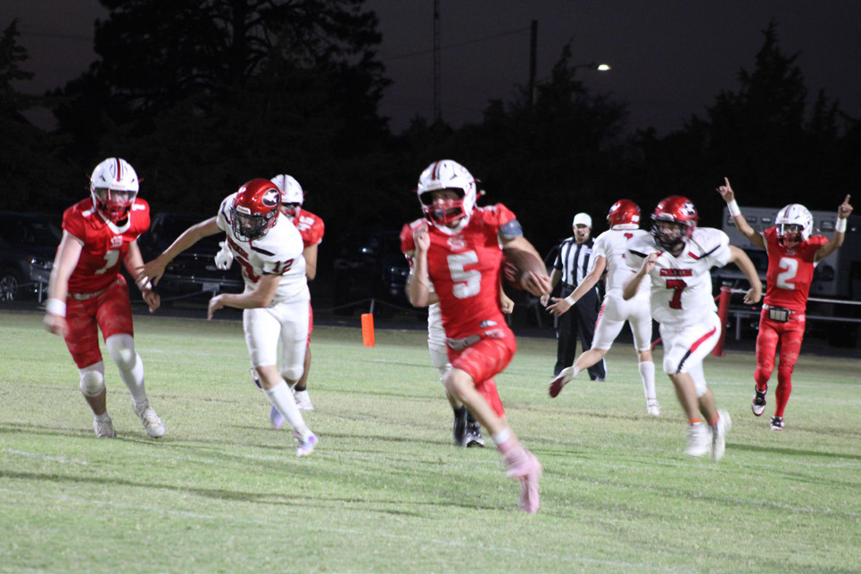 CAGLEOUTRUNSTHETIGERS Slayton Cagle ran all over theTigers Friday night, Oct. 3, scoring several touchdowns for the Owls. | COURTESY PHOTO