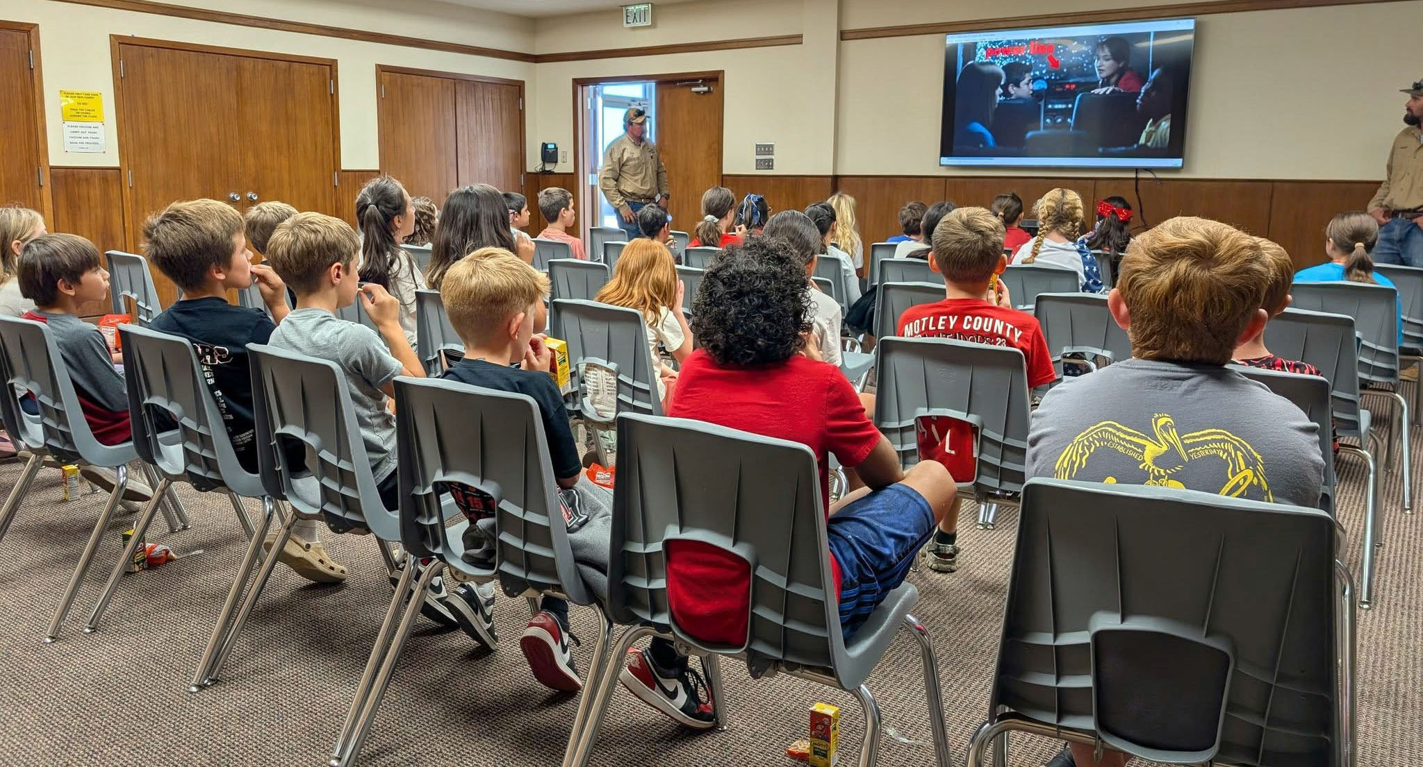 DON’T TOUCH DOWNED LINES The Motley County fourth grade class learned about indoor and outdoor electrical safety including what to do when finding downed power lines during their Safety Day field trip. | COURTESY PHOTO